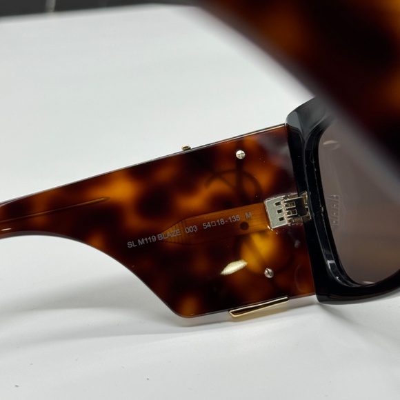 NEW SL M119 BLAZE 003 SAINT LAURENT BLACK HAVANA OVERSIZED SLM119 003 SUNGLASSES - Picture 9 of 11